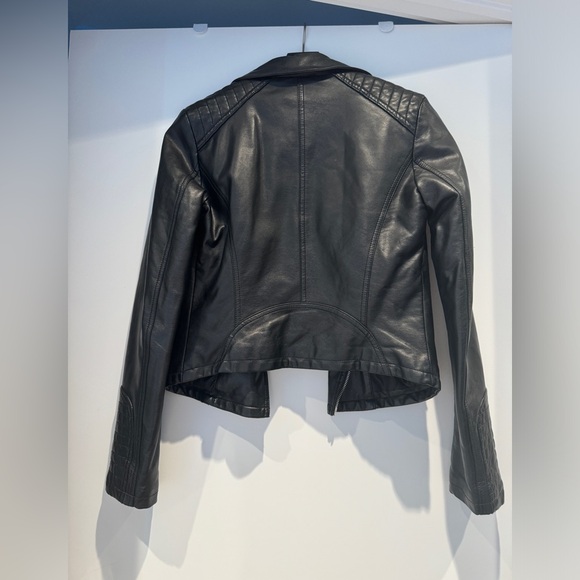 DYNAMITE CROPPED FAUX LEATHER JACKET - Picture 2 of 2